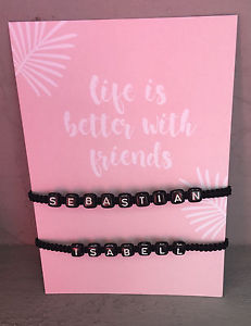 【送料無料】ブレスレット　アクセサリ―　リクエスト2xブレスレットブレスレット2x bracelet friendship bracelet with request name personalised various colours