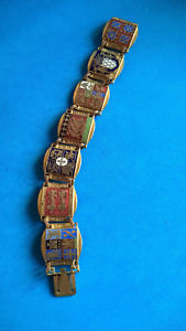 【送料無料】ブレスレット　アクセサリ―　ヴィンテージfranceエナメルvintage france regional bracelet enamel golden metal