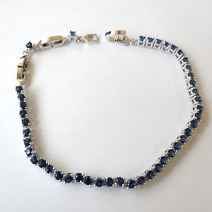 【送料無料】ブレスレット　アクセサリ―　テニスシルバーサファイア2252018cm236 utennis bracelet man woman colour silver sapphires blue 22,5 20 18 cm 236 u