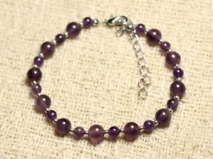 【送料無料】ブレスレット　アクセサリ―　シルバーブレスレットアメジスト925 silver bracelet and stone amethyst 4 and 6mm