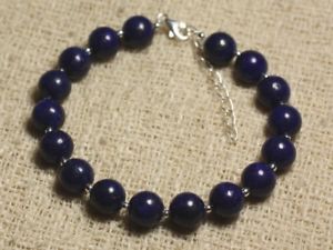 【送料無料】ブレスレット　アクセサリ―　シルバーブレスレットラピスラズリミリ925 silver bracelet and semi precious stonelapis lazuli 8mm