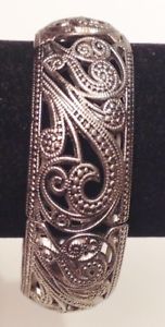 【送料無料】ブレスレット　アクセサリ―　ニューlistingretroリンク633 listingretro bracelet link fretwork engraved embossed silver stretch 633