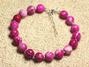 【送料無料】ブレスレット アクセサリ― シルバーブレスレットジャスパーピンク925 silver bracelet and semi precious stonejasper fuschia pink 8mm