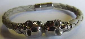 【送料無料】ブレスレット　アクセサリ―　cervus ornamentaグレーnappaブレスレットcervus ornamenta skull grey nappa leather bracelet