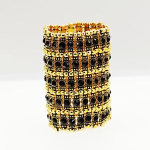 【送料無料】ブレスレット　アクセサリ―　ブレスレットネックレスゴールデンクリスタルブラックレトロ