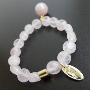 【送料無料】ブレスレット　アクセサリ―　ブレスレットエレメントブレスレットレビーbracelet rosenquartz stone with gold element bracelet elastic, catia levy