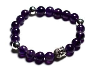 【送料無料】ブレスレット　アクセサリ―　ブレスレットアメジストbuddha bracelet and semi precious stoneamethyst