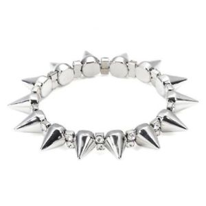 【送料無料】ブレスレット　アクセサリ―　ブレスレットリベットアルジェントbracelet pour femme avec rivets et strass couleur argent