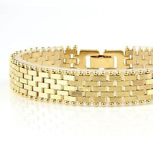 【送料無料】ブレスレット　アクセサリ―　デザイナーブレスレットｋイエローゴールドメッキレディースdesigner bracelet 19,5 cm x 13 mm genuine 750 18 k yellow gold plated ladies b1282s 14,235円