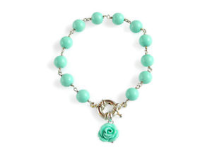 【送料無料】ブレスレット　アクセサリ―　ブレスレットターコイズbracelet rosary with crystals turquoise and pinkie resin
