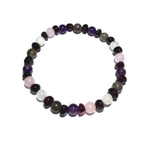【送料無料】ブレスレット　アクセサリ―　ガイアアメジストローズコーツブレスレットadult gaia moonstone cherry amber amethyst rose quartz labradorite bracelet
