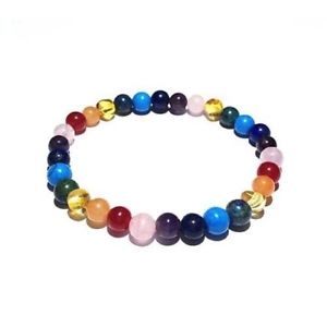 【送料無料】ブレスレット　アクセサリ―　スキットルズチャクラストレッチブレスレットxadult skittles honey amber gemstones chakra stretch bracelet love amber x uk