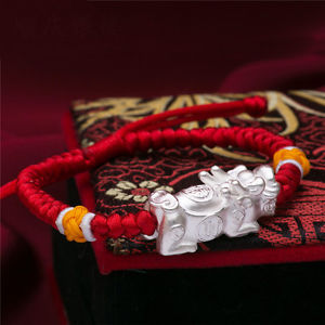 【送料無料】ブレスレット　アクセサリ&mdash;　スターリングシルバーブレスレットs999 sterling silver bracelet women amp; men weave with pixiu 67l｜hokushin