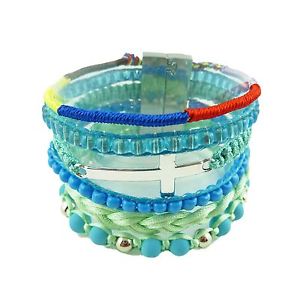 【送料無料】ブレスレット　アクセサリ―　ブラジルbrazilian bracelet ethnic stranded beads string braided cotton fashion