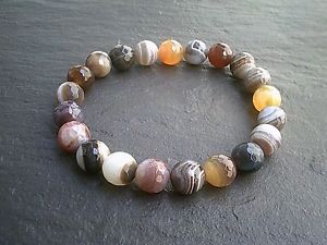 【送料無料】ブレスレット　アクセサリ&mdash;　ボツワナブレスレット10mm botswana agate crystal gemstone agate bracelet natural healing jewelry uk｜hokushin