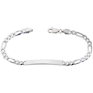 【送料無料】ブレスレット　アクセサリ―　アルジェントスターリングフィガロブレスレットグラビア5mm argent sterling figaro lien id 178cm203cm bracelet, gravure gratuite,