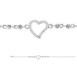 【送料無料】ブレスレット　アクセサリ&mdash;　スポークブレスレットspoke 925 sterling silver jewelry womens delicate heart bracelet of love e1｜hokushin