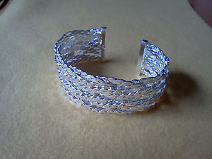 【送料無料】ブレスレット　アクセサリ&mdash;　スターリングシルバーブレスレットチェーンデザイン sterling silver bracelets only chain widecuff design remains｜hokushin