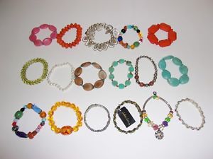 【送料無料】ブレスレット　アクセサリ&mdash;　ストレッチブレスレットビーズラインストーンロットlot of 17 stretch bracelets bead rhinestone｜hokushin