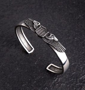 【送料無料】ブレスレット　アクセサリ&mdash;　レトロチタンファンブレスレットretro military titanium steel army fan sweet heart wings bracelet｜hokushin