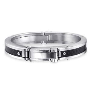 【送料無料】ブレスレット　アクセサリ&mdash;　トーンメンズスチールブレスレットtwo tone mens 17 cm steel bracelet｜hokushin