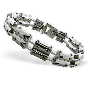 【送料無料】ブレスレット　アクセサリ―　ステンレススチールメンズリンクブレスレットstainless steel mens link bracelet