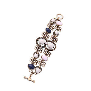 【送料無料】ブレスレット アクセサリ― ブレスレットゴールデンバロックピンクレトロbracelet golden two row filigree pearl baroque navy blue pale pink retro ct 2