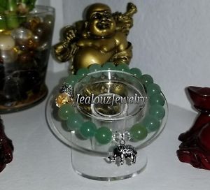 【貨物輸送無料】腕輪 付属物― スターリング緑であることadventurineヨガストレッチブレスレットsterling silver elephant green adventurine wealth yoga gemstone stretch bracelet