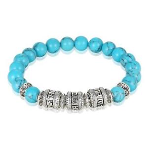 【送料無料】ブレスレット　アクセサリ&mdash;　マントラブレスレットnatural stone om mantra bracelet｜hokushin
