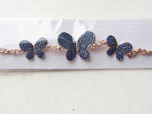 【送料無料】ブレスレット　アクセサリ&mdash;　turkish sapphire topaz rose gold925ksterlingbutterfly braceletturkish sapphire topaz rose gold 925k sterling silver butter｜hokushin 15,584円