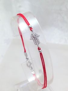 【貨物輸送無料】腕輪 付属物― 赤いことより糸hamsa腕輪スターリングkabbalahファティマred string hamsa evil eye bracelet sterling silver kabbalah fatima hand jewelry