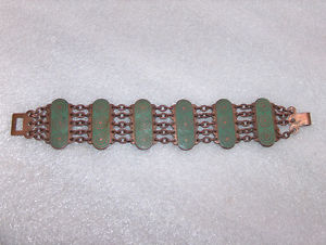 【貨物輸送無料】腕輪 付属物― ビンテージエナメルブレスレットvintage very nice copper and enamel bracelet
