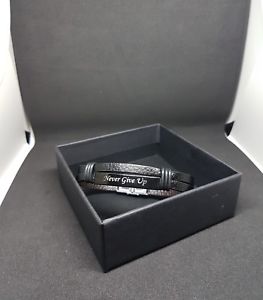 【送料無料】ブレスレット　アクセサリ&mdash;　personalised bracelet for men, engraved leather bracelet for men, mens bracelet｜hokushin