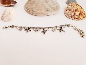 【貨物輸送無料】腕輪 付属物― brightonダブルbraceletbrighton flower butterfly crystal charm silver double strand bracelet