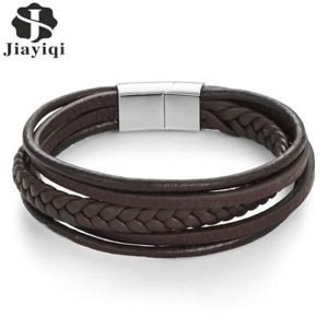 【送料無料】ブレスレット　アクセサリ&mdash;　カデナoriginal pulsera de cuero hombre acero inoxidable pulsera cuerda trenzada cadena｜hokushin