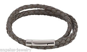 【送料無料】ブレスレット　アクセサリ&mdash;　ペルmandragora eternity, cinturino in pell , 3 righe, grigio, 57 cm,｜hokushin 15,584円
