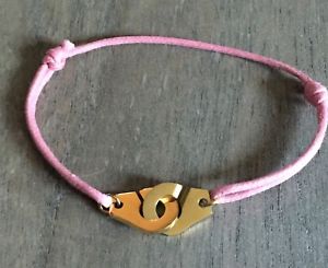 【送料無料】ブレスレット　アクセサリ&mdash;　コードピンクピンクスチールブレスレットメンズレディースhandcuffs on cord pink pink steel gold bracelet mens ladies｜hokushin 13,986円