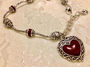 【送料無料】ブレスレット　アクセサリ―　ブライトンパークアベニューブレスレットビーズbrighton park avenue bracelet red leather heart and beads
