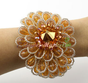 【送料無料】ブレスレット　アクセサリ―　クリスタルフラワーハンドメイドブレスレットn16110904 crystal flower handmade bracelet