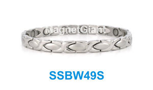 【送料無料】ブレスレット　アクセサリ―　ステンレススチールリンクブレスレットsilver hugs amp; kisses women magnetic stainless steel link bracelet 16,546円
