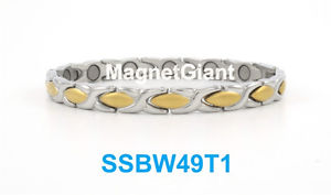 【送料無料】ブレスレット　アクセサリ―　ゴールドキスステンレススチールリンクブレスレットgold amp; silver hugs amp; kisses women magnetic stainless steel link bracelet 17,005円