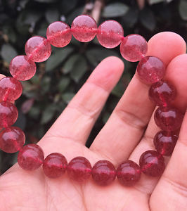 【送料無料】ブレスレット　アクセサリ&mdash;　アイスストロベリークォーツクリスタルビーズブレスレットgenuine natural red ice strawberry quartz crystal beads bracelet 9mm aaaa｜hokushin