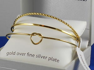 【送料無料】ブレスレット　アクセサリ―　ベルクゴールドシルバープレートカフブレスレットドルbelk silverworks gold over silver plate love knot boxed 3 cuff bracelet set 85