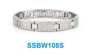 【送料無料】ブレスレット　アクセサリ―　シルバーニューオーリンズセインツロゴステンレススチールリンクブレスレットsilver orleans saints logo women magnetic stainless steel link bracelet 20,860円