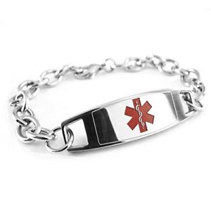 【送料無料】ブレスレット　アクセサリ―　カスタムブレスレットリンクスチールmyiddr custom engraved medical bracelet olink, 316l steel