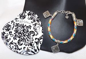 【送料無料】ブレスレット アクセサリ— ブライトンブレスレットボックスbrighton braided leather charm bracelet 8 perfect condition with heart box|hokushin