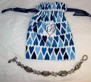 【送料無料】ブレスレット　アクセサリ&mdash;　ビンテージブライトンシルバーリンクブレスレットファブリックポーチvintage brighton silver braided link bracelet fabric pouch｜hokushin