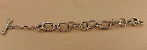 【送料無料】ブレスレット　アクセサリ―　スターリングシルバーブレスレットsterling silver oval and circle toggle 7 12 bracelet