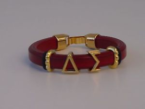 【送料無料】ブレスレット アクセサリ― デルタシグマギリシャスライディングハンドメイドブレスレットθイオタdelta sigma greek sliding letter red leather handmade ladies bracelet theta iota