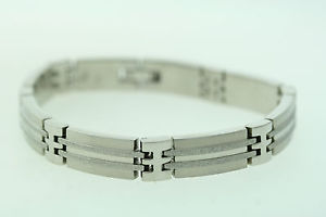 【送料無料】ブレスレット アクセサリ― ステンレススチールストライプインチブレスレットstainless steel 10mm shimmer striped 9 inch bracelet
